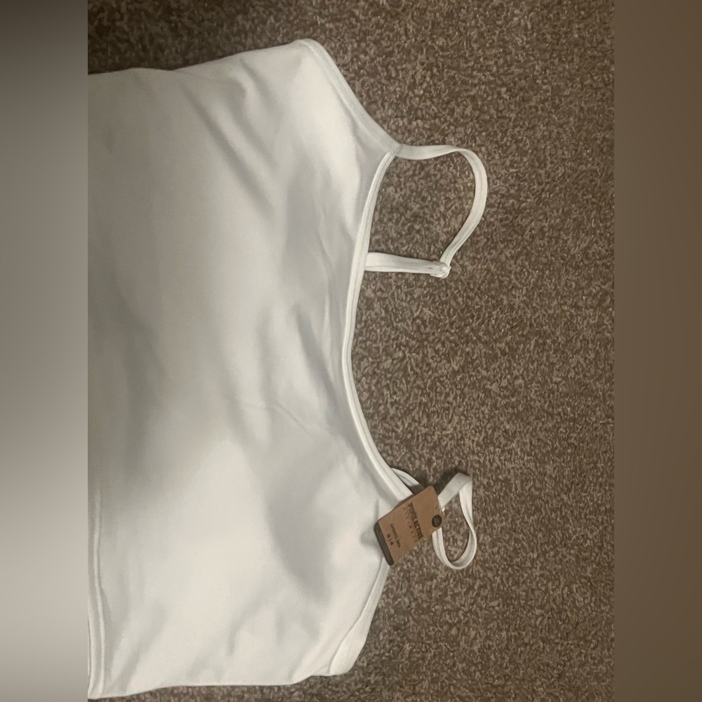 NWT White Spaghetti Strap Sports Bra
